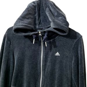 Women's Adidas Gray Velvet Sweater sz L